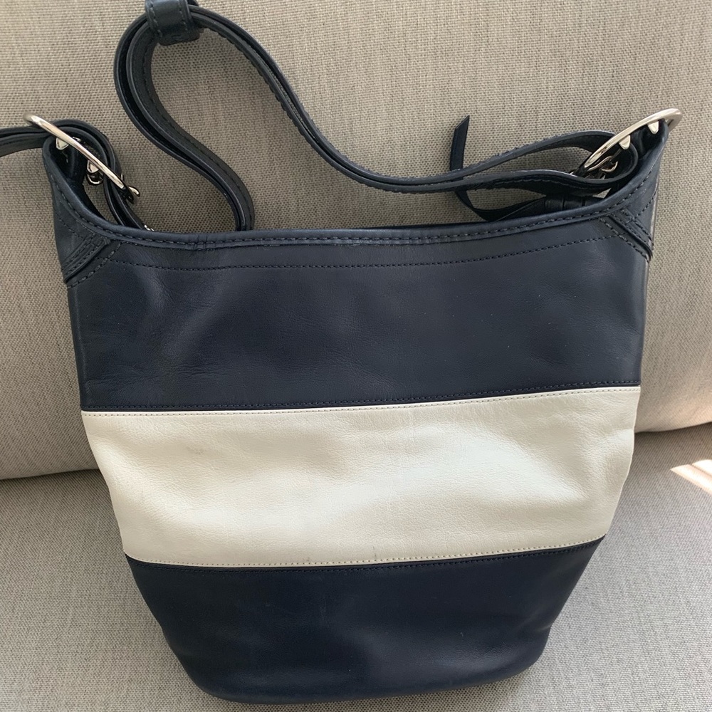 Coach leather rugby duffle bucket tote bag